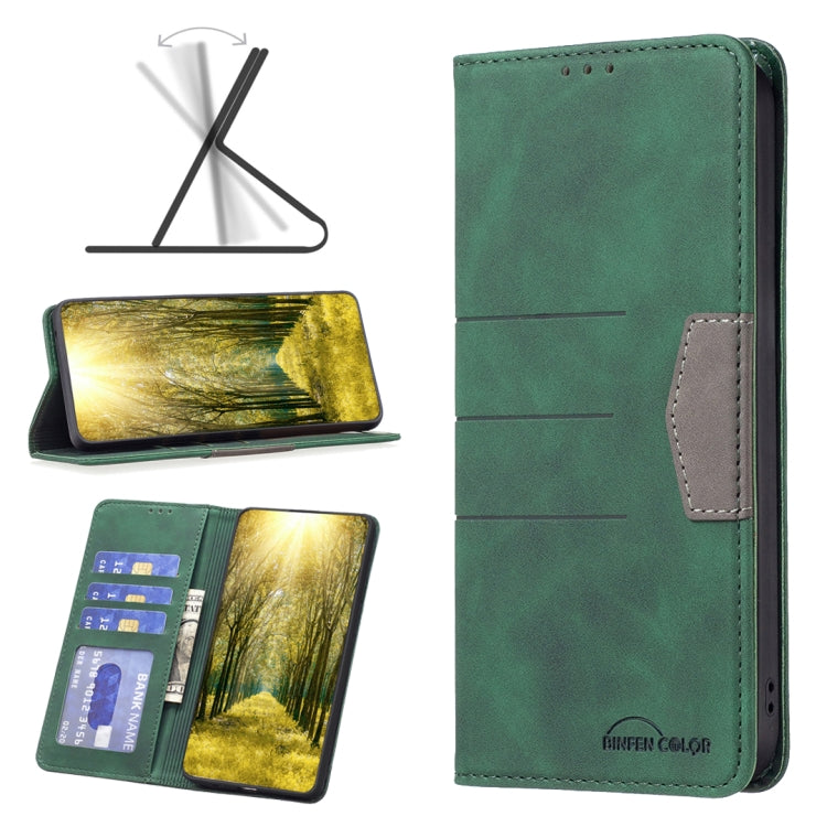 For Infinix Smart 6 BF10 Color Block Magnetic Flip Leather Phone Case