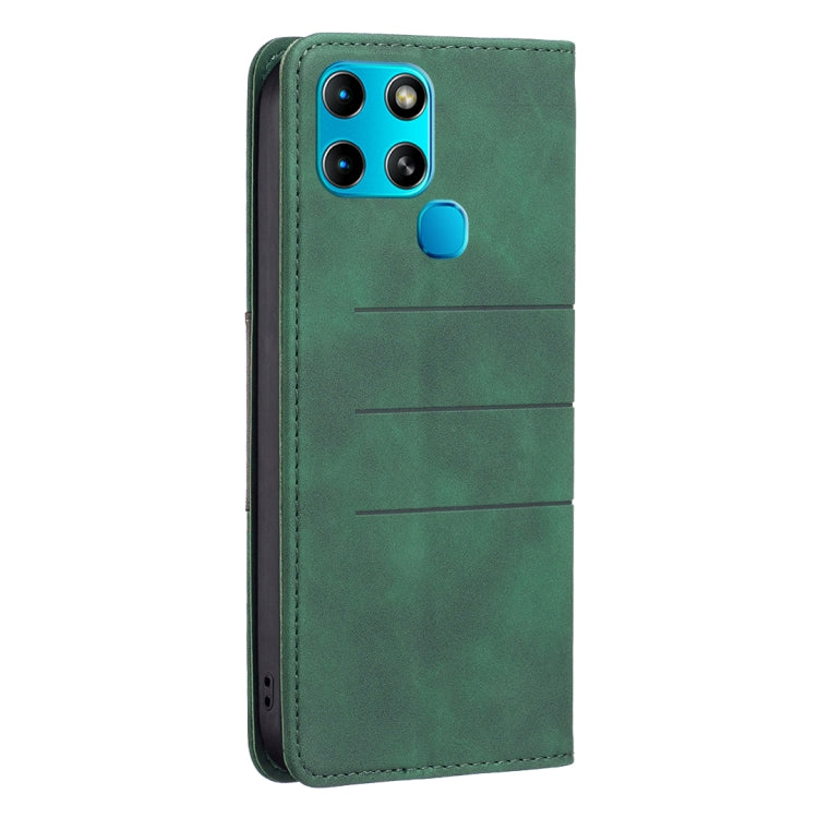 For Infinix Smart 6 BF10 Color Block Magnetic Flip Leather Phone Case