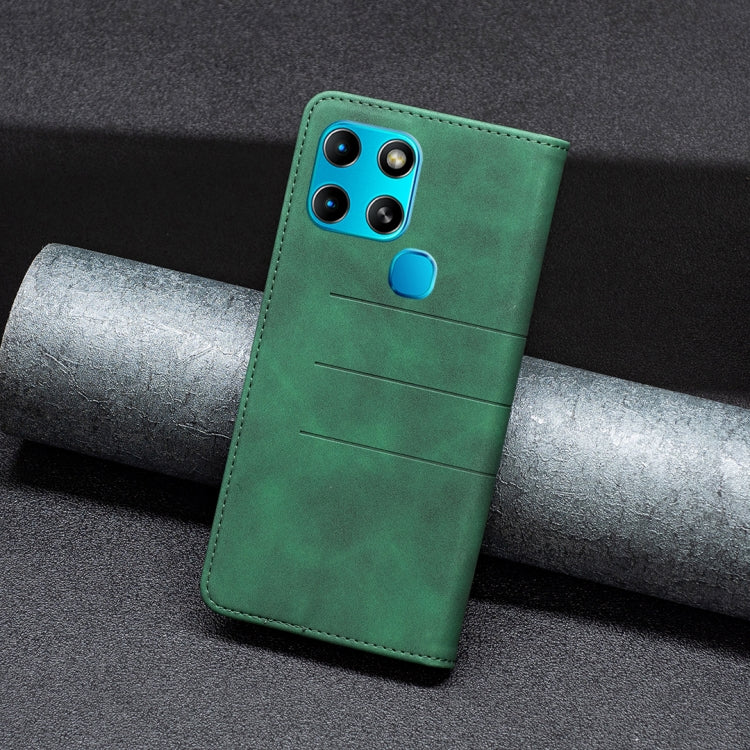 For Infinix Smart 6 BF10 Color Block Magnetic Flip Leather Phone Case