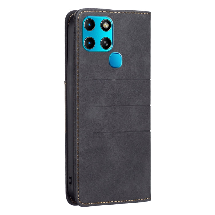 For Infinix Smart 6 BF10 Color Block Magnetic Flip Leather Phone Case