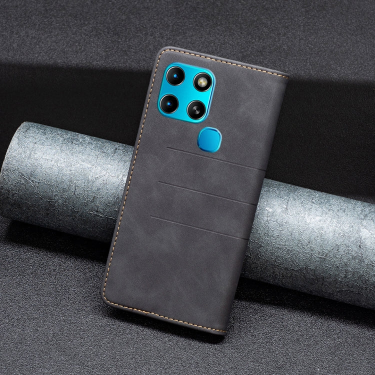 For Infinix Smart 6 BF10 Color Block Magnetic Flip Leather Phone Case