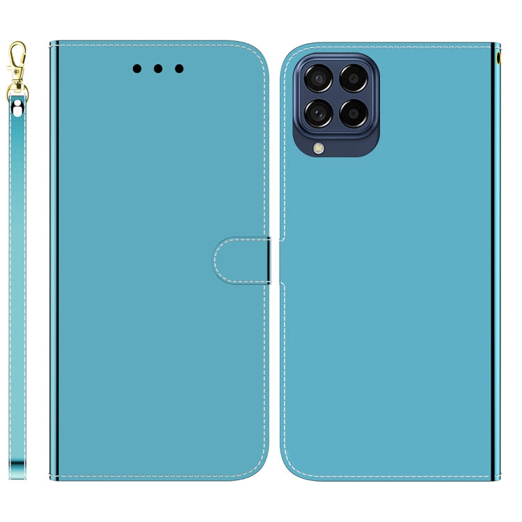 For Samsung Galaxy M33 5G Imitated Mirror Surface Horizontal Flip Leather Phone Case