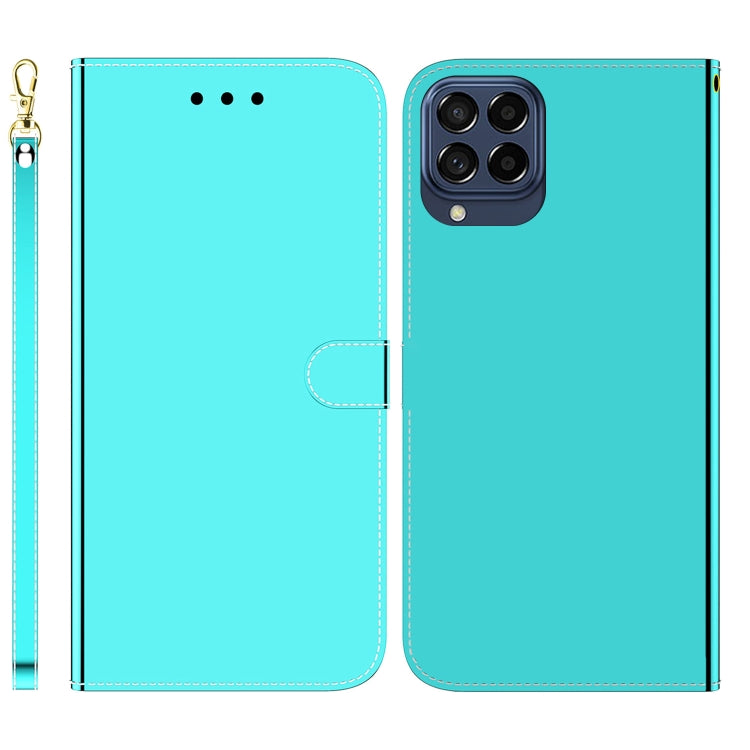 For Samsung Galaxy M33 5G Imitated Mirror Surface Horizontal Flip Leather Phone Case