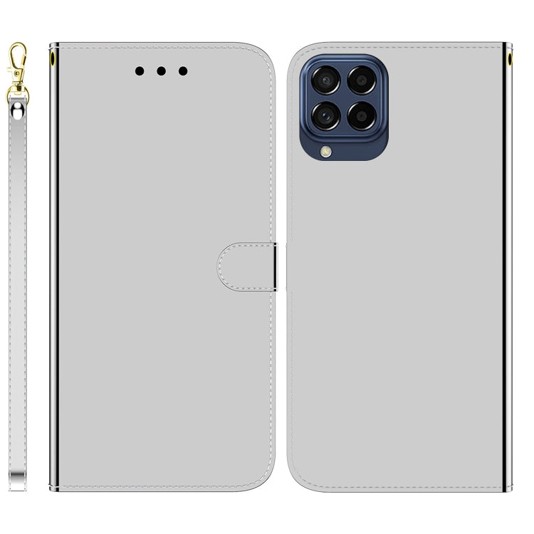 For Samsung Galaxy M53 5G Imitated Mirror Surface Horizontal Flip Leather Phone Case