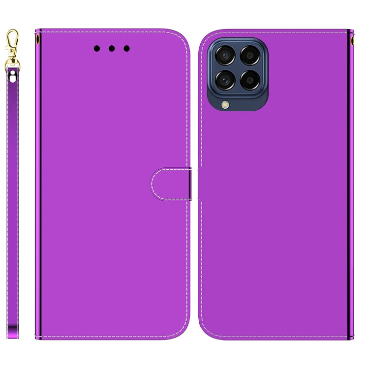 For Samsung Galaxy M53 5G Imitated Mirror Surface Horizontal Flip Leather Phone Case