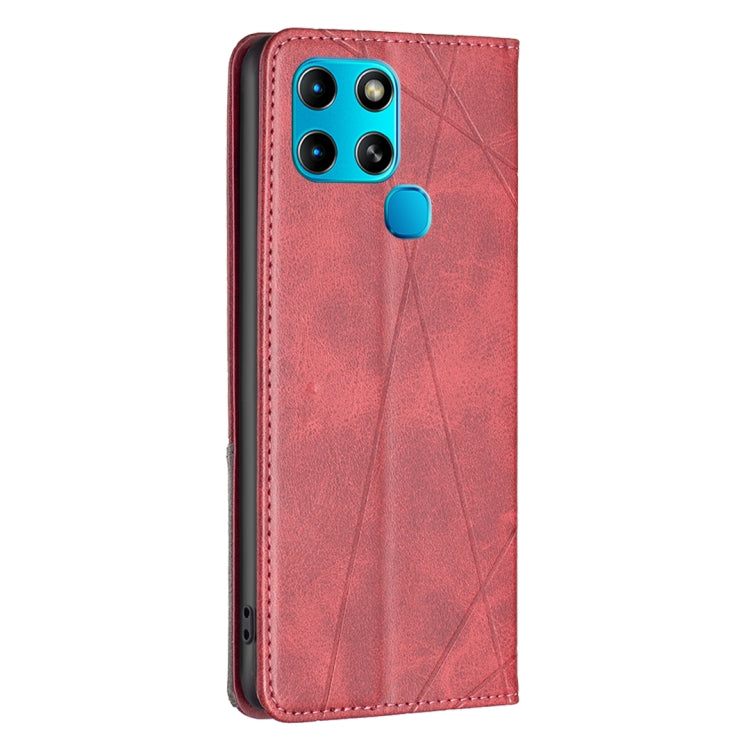 For Infinix Smart 6 Rhombus Texture Magnetic Leather Phone Case