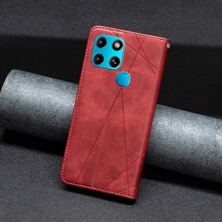 For Infinix Smart 6 Rhombus Texture Magnetic Leather Phone Case