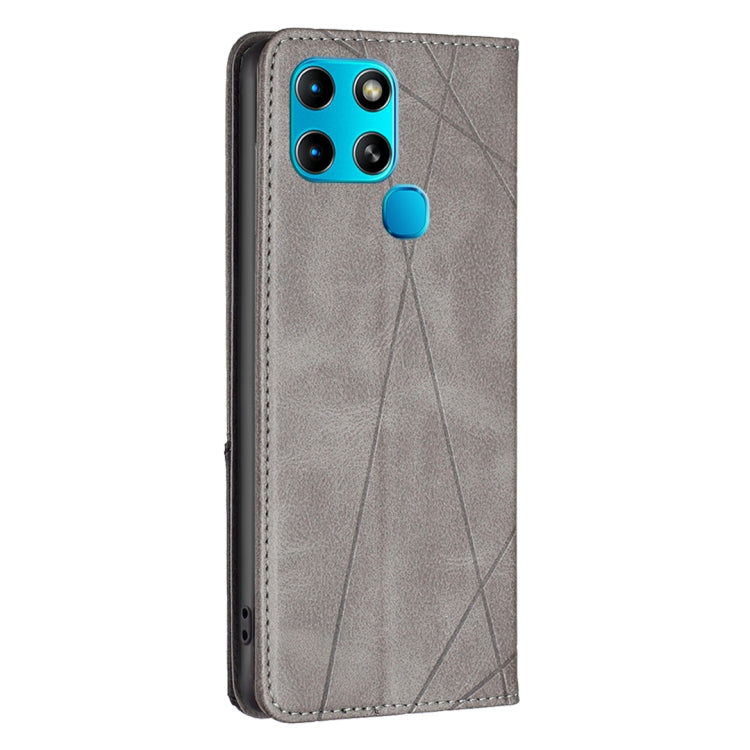For Infinix Smart 6 Rhombus Texture Magnetic Leather Phone Case