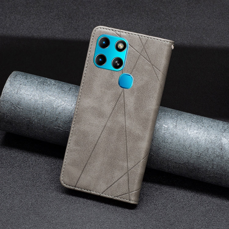 For Infinix Smart 6 Rhombus Texture Magnetic Leather Phone Case