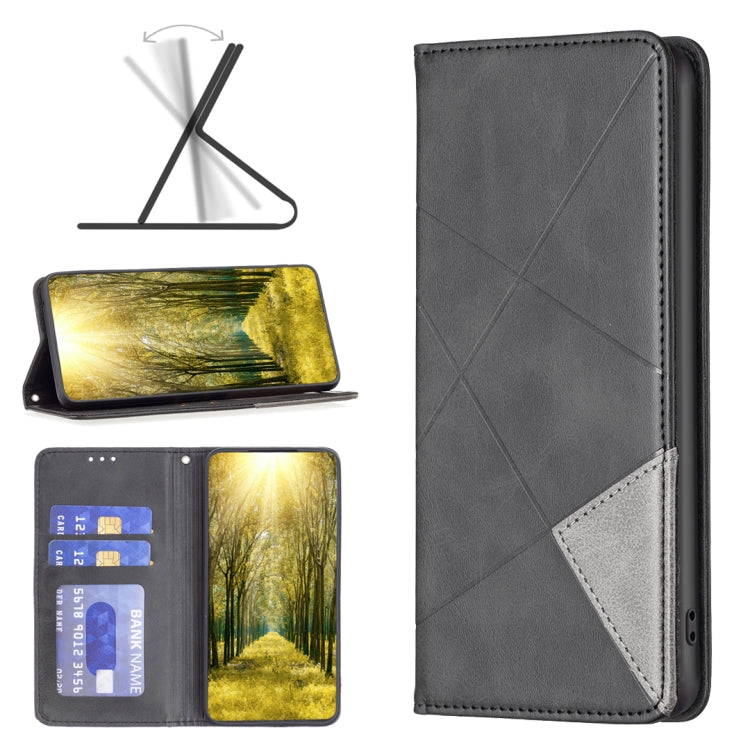 For Infinix Smart 6 Rhombus Texture Magnetic Leather Phone Case