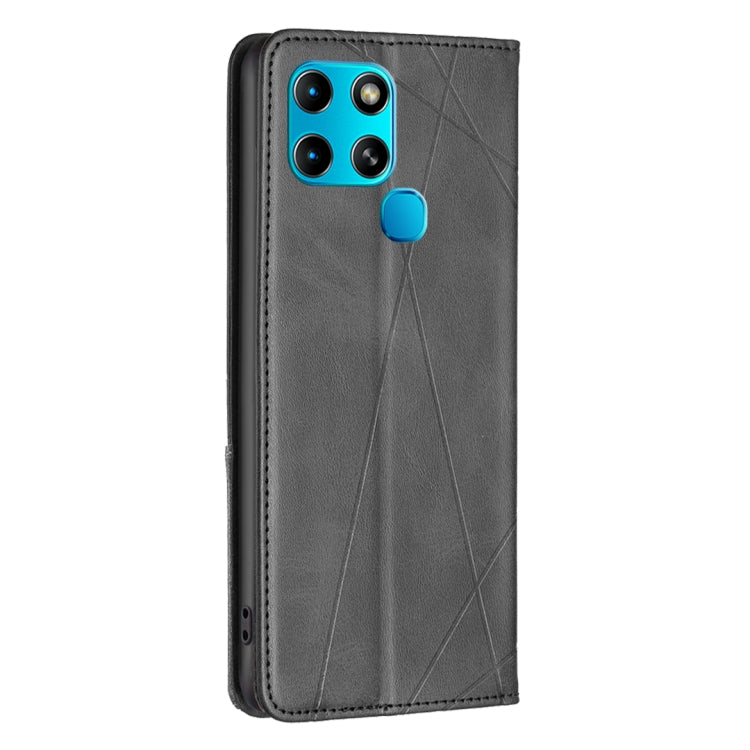 For Infinix Smart 6 Rhombus Texture Magnetic Leather Phone Case