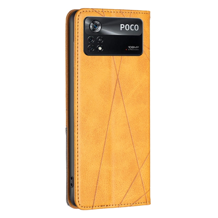 For Xiaomi Poco M4 Pro 5G Rhombus Texture Magnetic Leather Phone Case