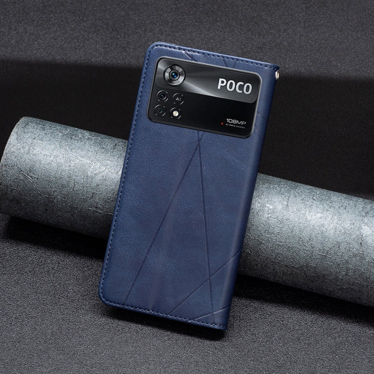 For Xiaomi Poco M4 Pro 5G Rhombus Texture Magnetic Leather Phone Case