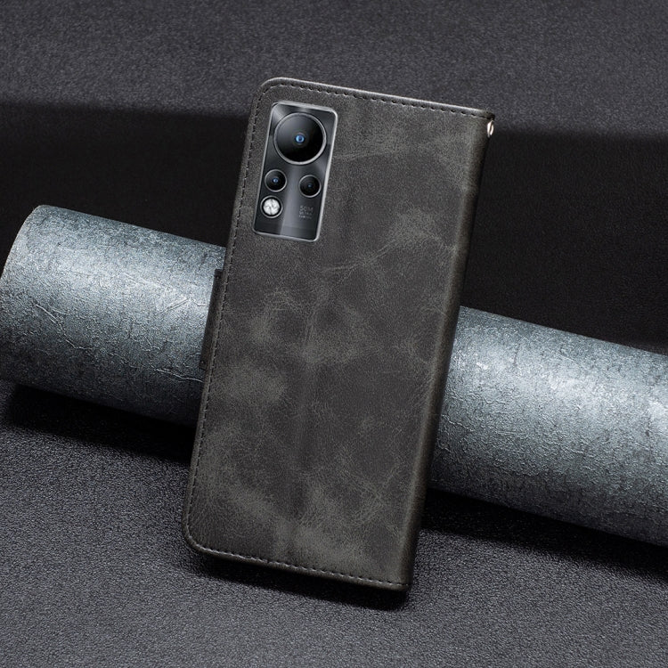For Infinix Note 11 Lambskin Texture Pure Color Flip Leather Phone Case
