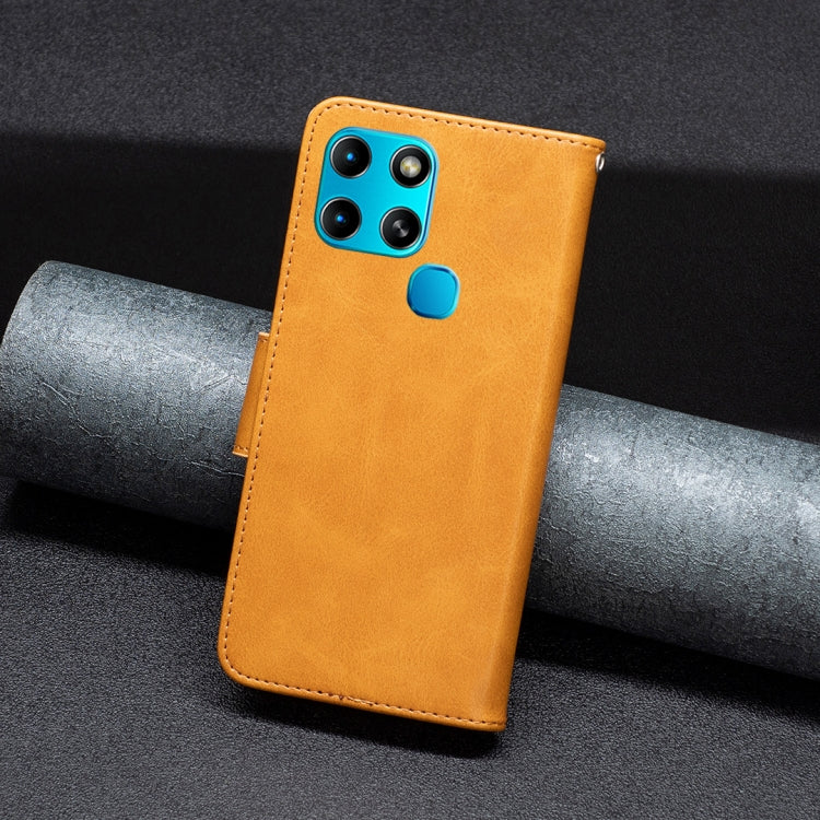 For Infinix Smart 6 Lambskin Texture Pure Color Flip Leather Phone Case