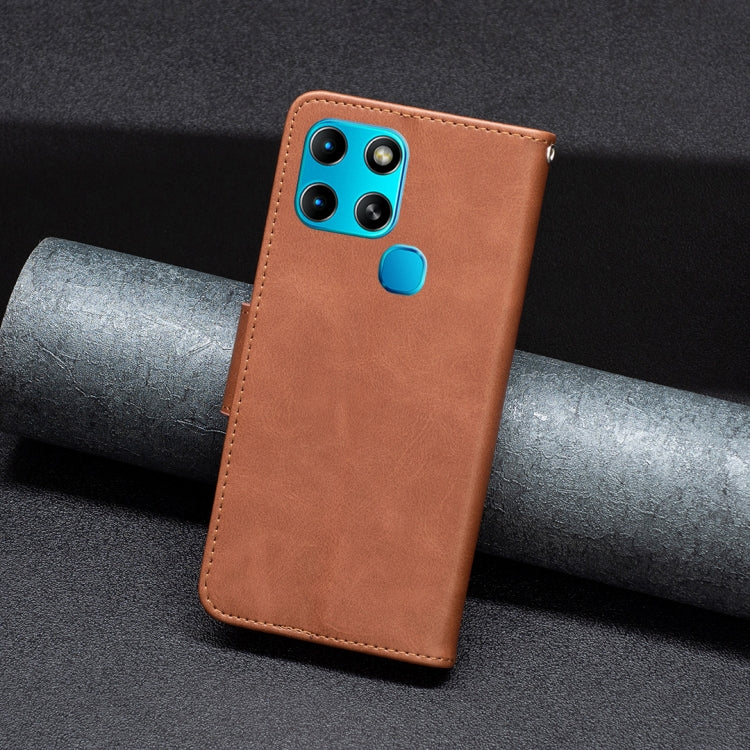 For Infinix Smart 6 Lambskin Texture Pure Color Flip Leather Phone Case