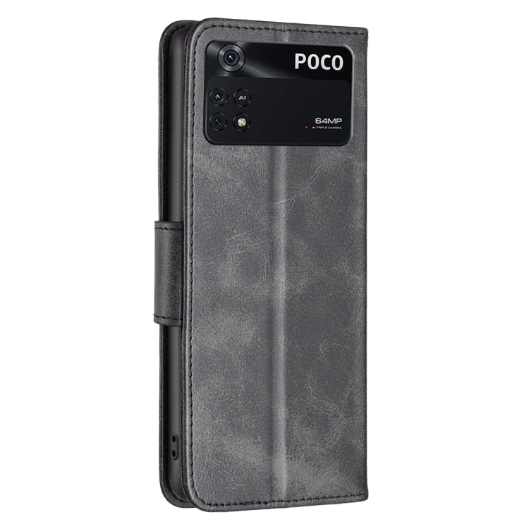 For Xiaomi Poco M4 Pro Lambskin Texture Pure Color Flip Leather Phone Case