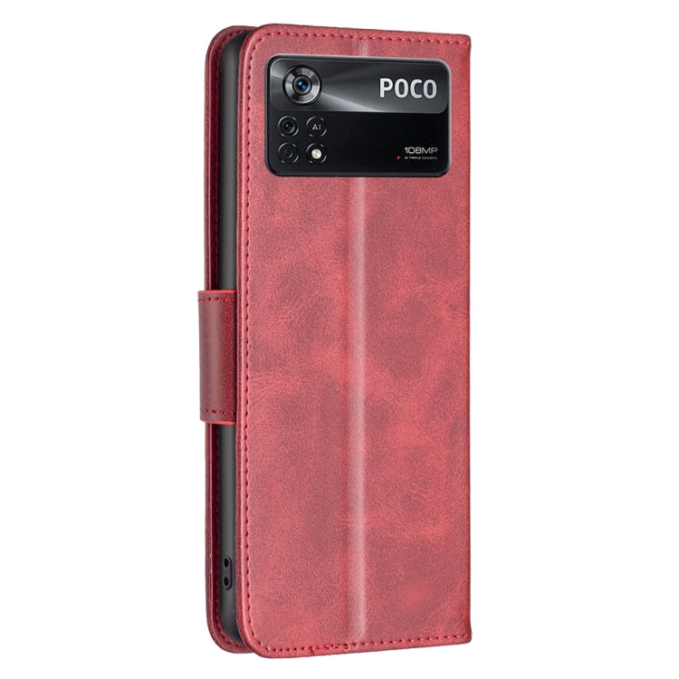 For Xiaomi Poco M4 Pro 5G Lambskin Texture Pure Color Flip Leather Phone Case
