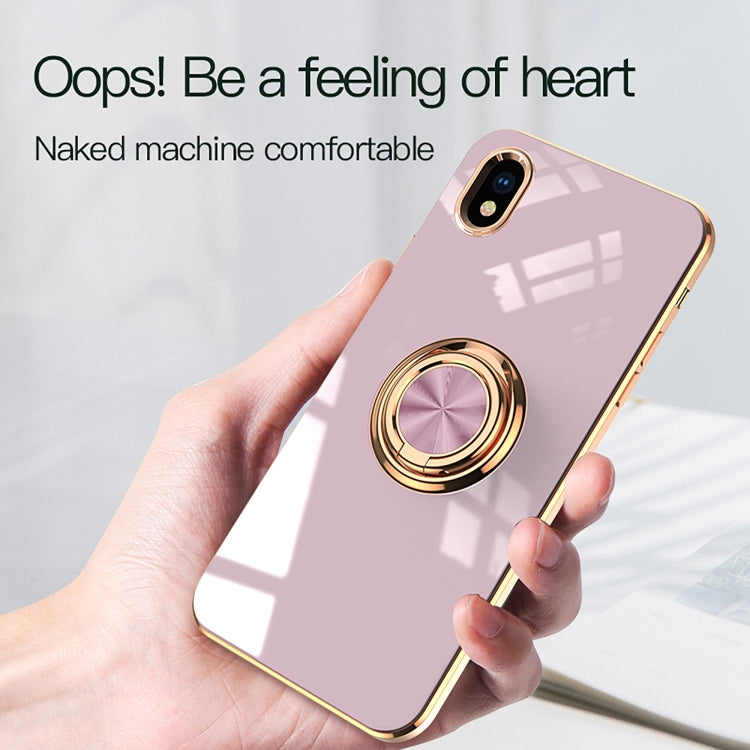 For Sony Xperia ACE III 6D Electroplating Full Coverage Silicone Protective Case with Magnetic Ring Holder