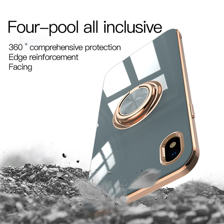 For Sony Xperia ACE III 6D Electroplating Full Coverage Silicone Protective Case with Magnetic Ring Holder