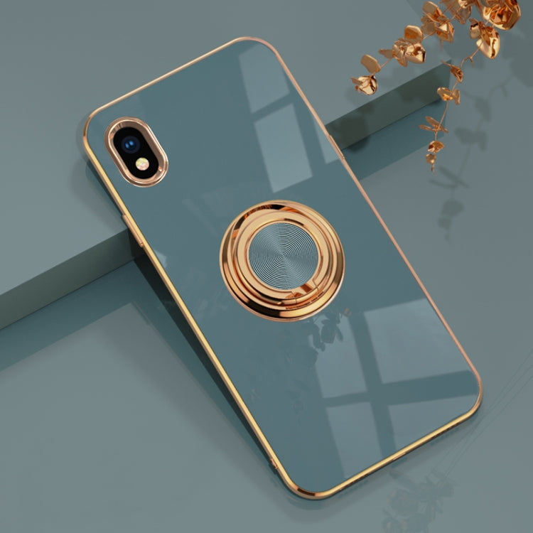For Sony Xperia ACE III 6D Electroplating Full Coverage Silicone Protective Case with Magnetic Ring Holder