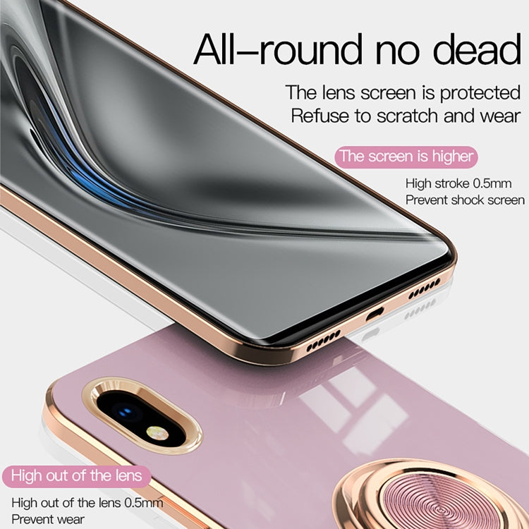 For Sony Xperia ACE III 6D Electroplating Full Coverage Silicone Protective Case with Magnetic Ring Holder