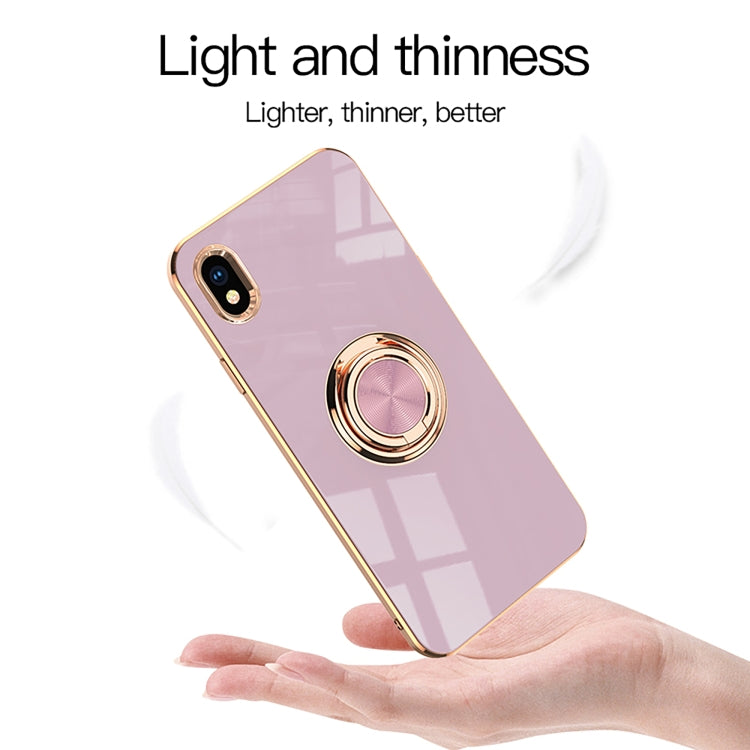 For Sony Xperia ACE III 6D Electroplating Full Coverage Silicone Protective Case with Magnetic Ring Holder