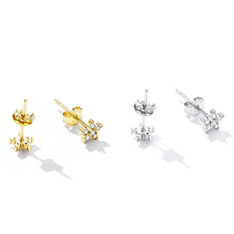 S925 Sterling Silver Mini Flower Ear Stud Women Earrings