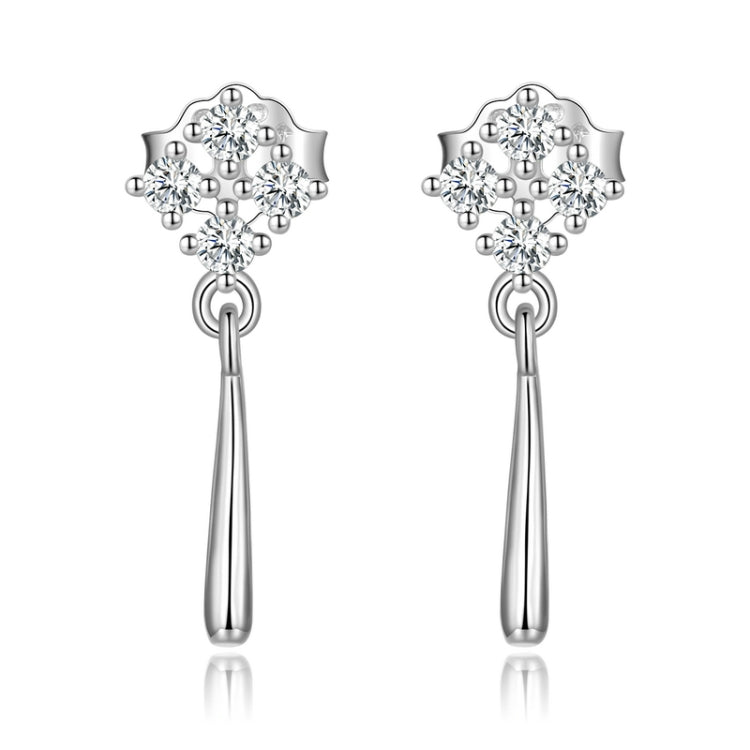 S925 Sterling Silver Bright Ear Stud Women Earrings