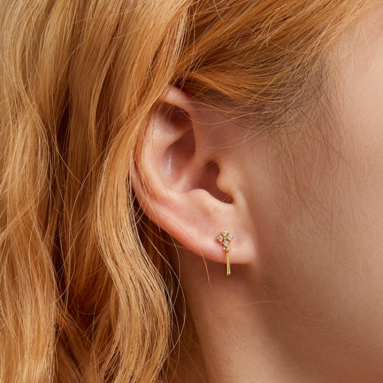 S925 Sterling Silver Bright Ear Stud Women Earrings