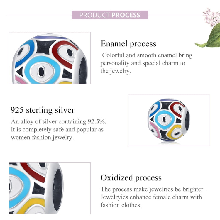 S925 Sterling Silver Colorful Devil Eye Beads DIY Bracelet Necklace Accessories