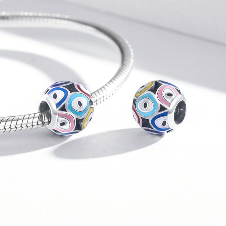 S925 Sterling Silver Colorful Devil Eye Beads DIY Bracelet Necklace Accessories