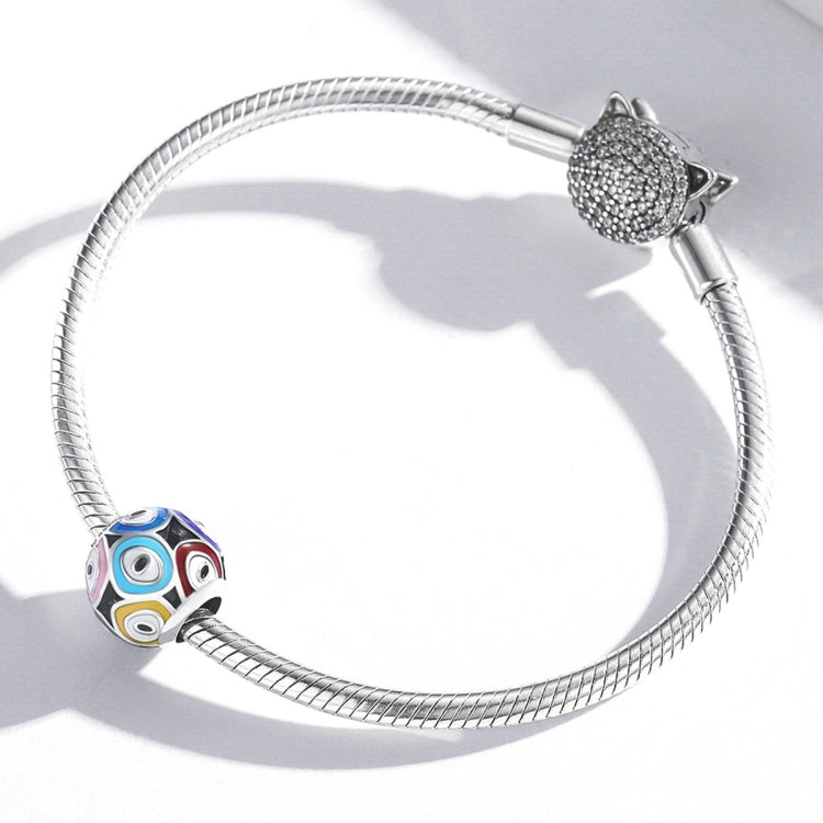 S925 Sterling Silver Colorful Devil Eye Beads DIY Bracelet Necklace Accessories