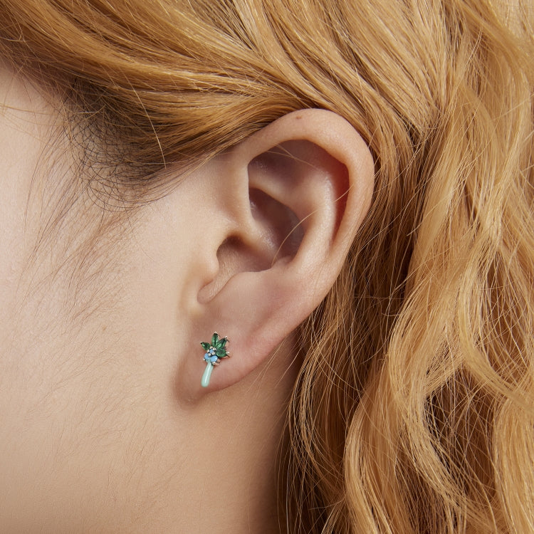 S925 Sterling Silver Coconut Tree Ear Stud Women Earrings