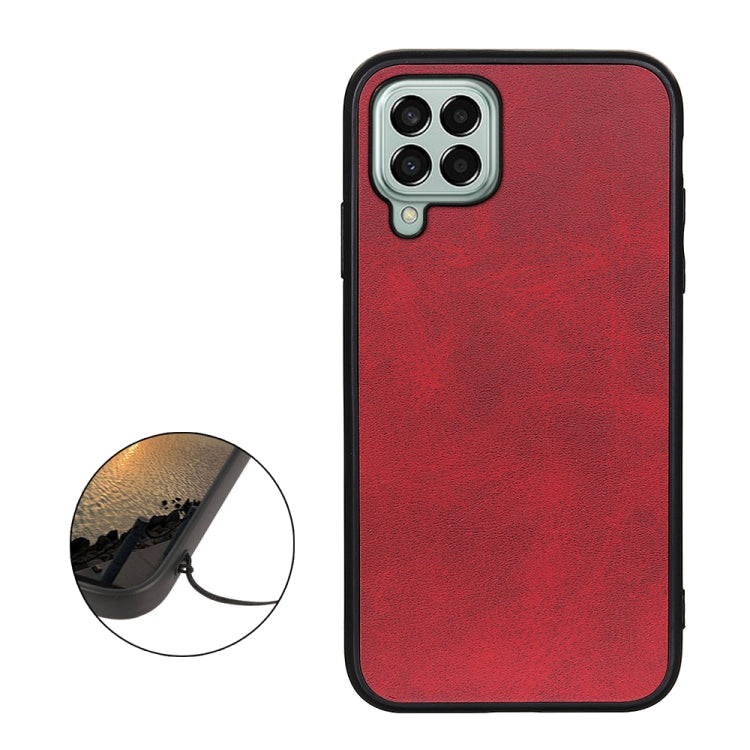 For Samsung Galaxy M33 5G Two-color Calf Texture PU Phone Case