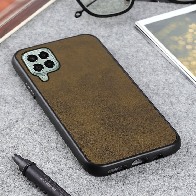 For Samsung Galaxy M33 5G Two-color Calf Texture PU Phone Case