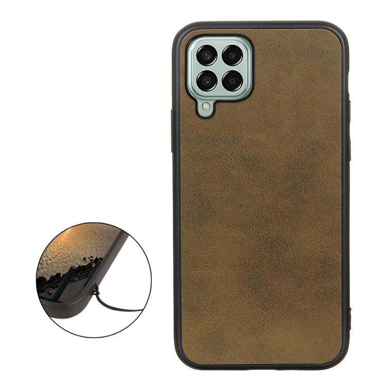 For Samsung Galaxy M33 5G Two-color Calf Texture PU Phone Case
