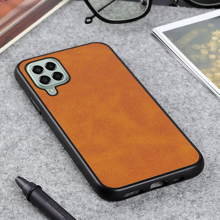 For Samsung Galaxy M33 5G Two-color Calf Texture PU Phone Case