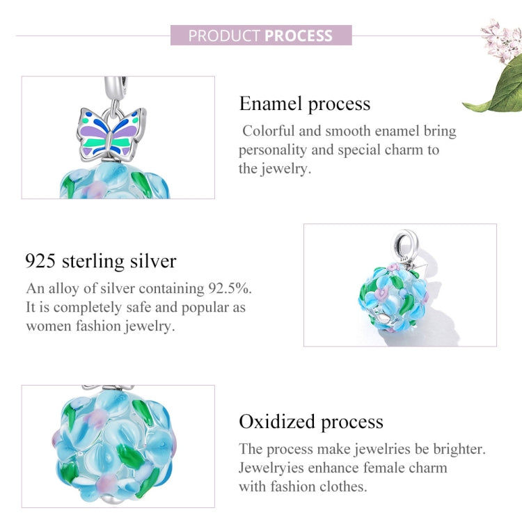 S925 Sterling Silver Butterfly Flower Cluster Pendant DIY Bracelet Necklace Accessories