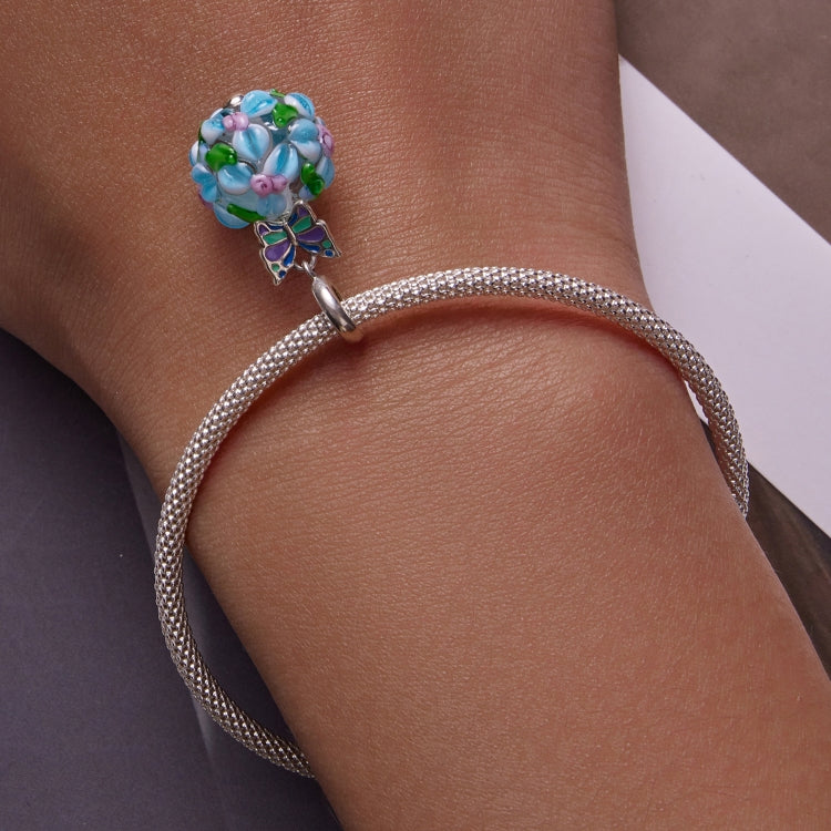 S925 Sterling Silver Butterfly Flower Cluster Pendant DIY Bracelet Necklace Accessories