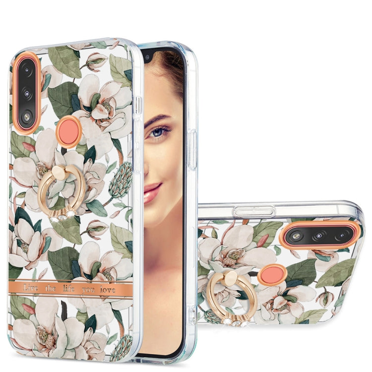 For Motorola Moto E7 Power /  E7i Power Ring IMD Flowers TPU Phone Case