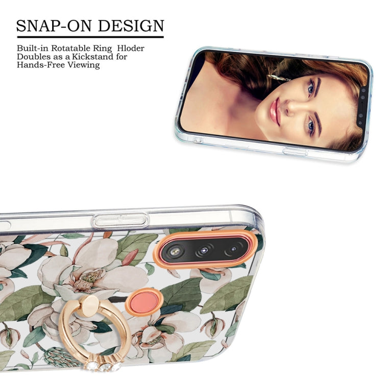 For Motorola Moto E7 Power /  E7i Power Ring IMD Flowers TPU Phone Case
