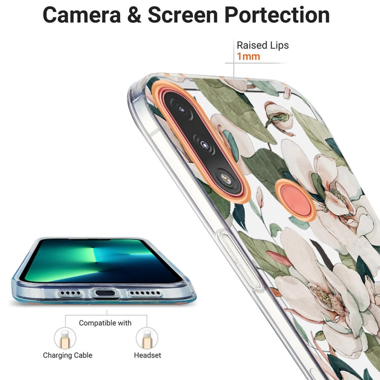For Motorola Moto E7 Power /  E7i Power Ring IMD Flowers TPU Phone Case