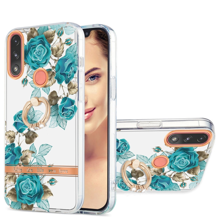 For Motorola Moto E7 Power /  E7i Power Ring IMD Flowers TPU Phone Case