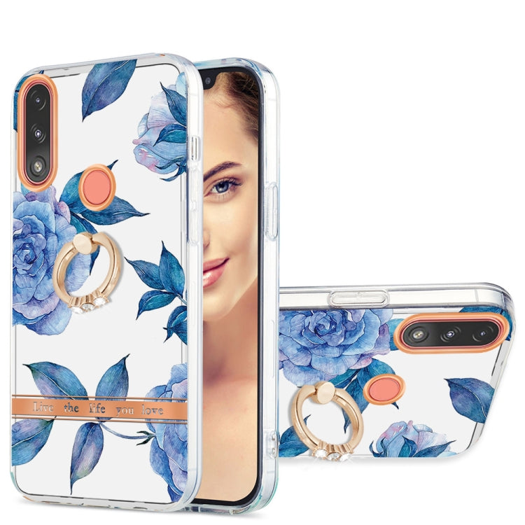 For Motorola Moto E7 Power /  E7i Power Ring IMD Flowers TPU Phone Case