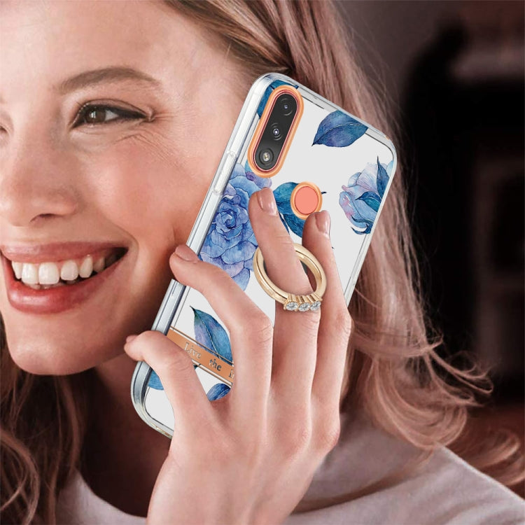 For Motorola Moto E7 Power /  E7i Power Ring IMD Flowers TPU Phone Case