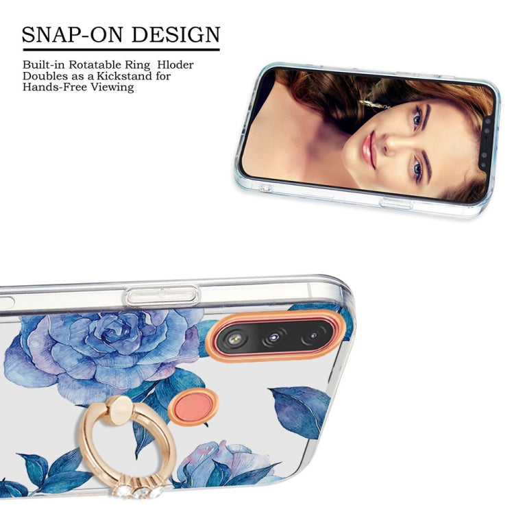 For Motorola Moto E7 Power /  E7i Power Ring IMD Flowers TPU Phone Case