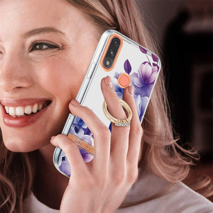 For Motorola Moto E7 Power /  E7i Power Ring IMD Flowers TPU Phone Case