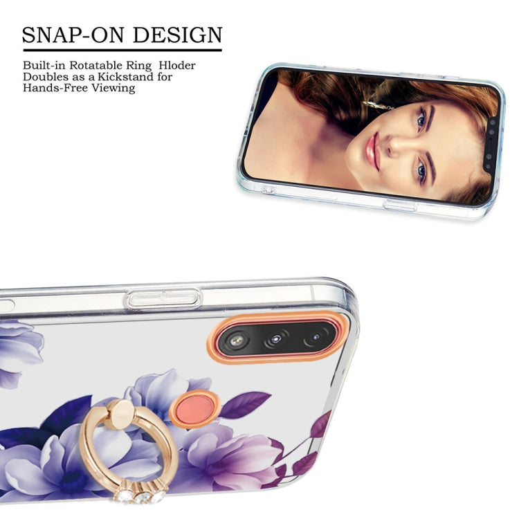 For Motorola Moto E7 Power /  E7i Power Ring IMD Flowers TPU Phone Case