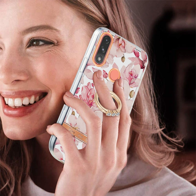 For Motorola Moto E7 Power /  E7i Power Ring IMD Flowers TPU Phone Case